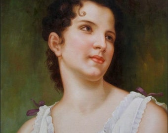 portrait woman after Bouguereau oil painting on canvas /figure female after Bouguereau oil painting on canvas