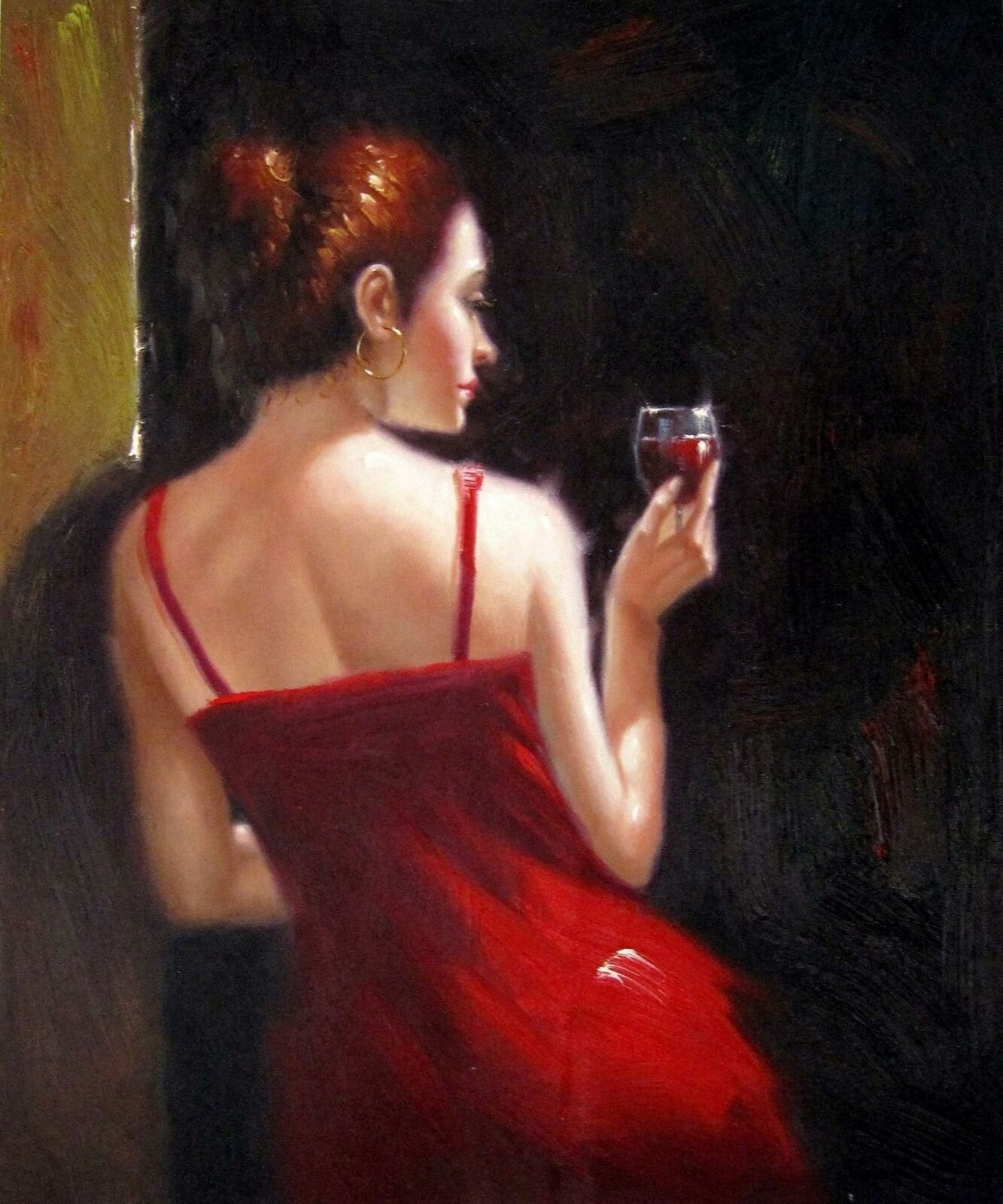 Portrait woman bar painting oil painting on canvas signed / Etsy