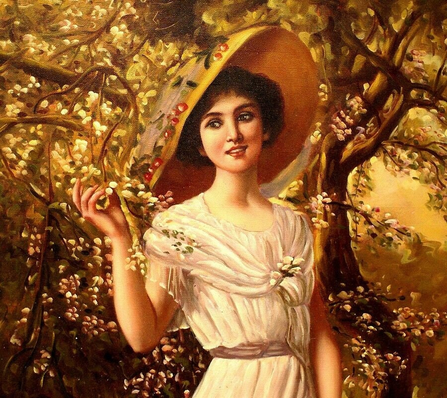 Portrait Woman Oil Painting on Canvas Signed / Woman Oil Painting on ...