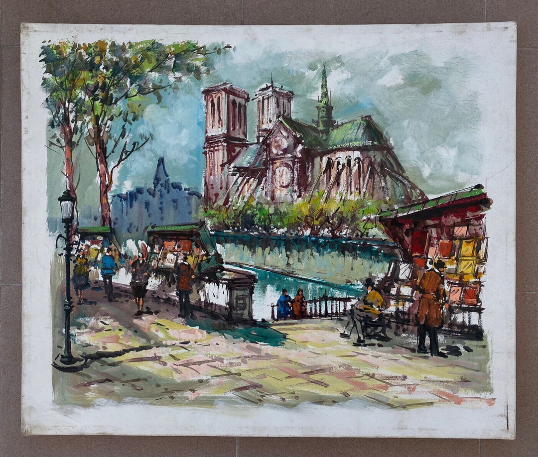 Vedute Di Parigi olio Su Tela Our Lady Etsy
