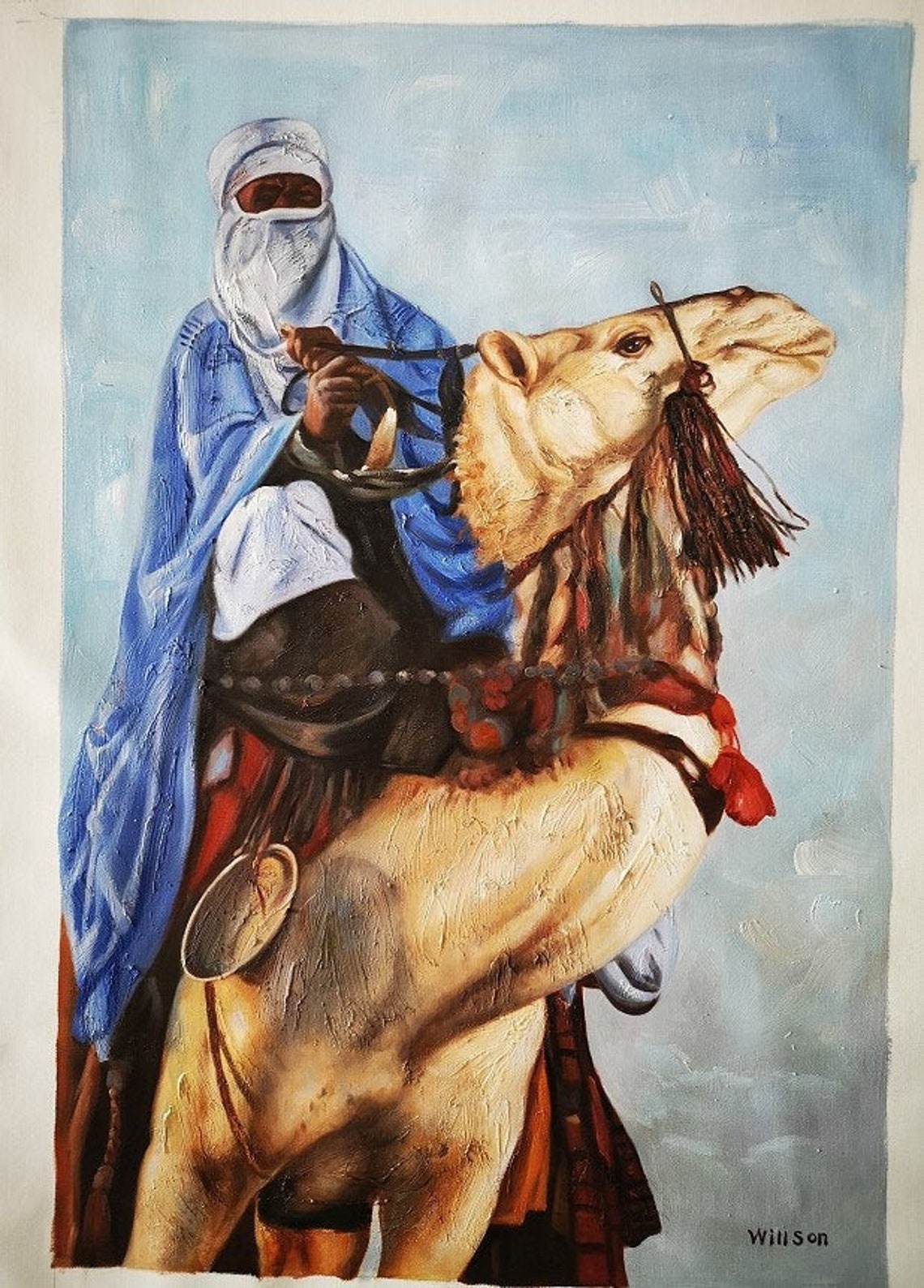 Arab Riders Orientalist Original Painting Oil Painting on Canvas / Arab