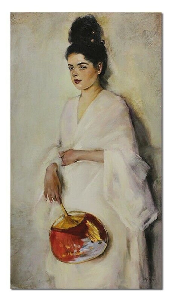 Olga Boznanska - the Japanese Woman - 45x90cm - Oil Painting on