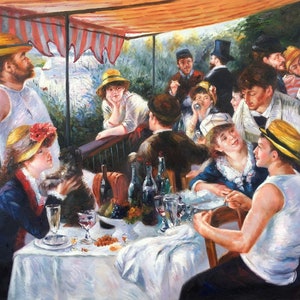 lunch portrait after Renoir painting oil painting on canvas signed / scnery life after Renoir oil painting on canvas