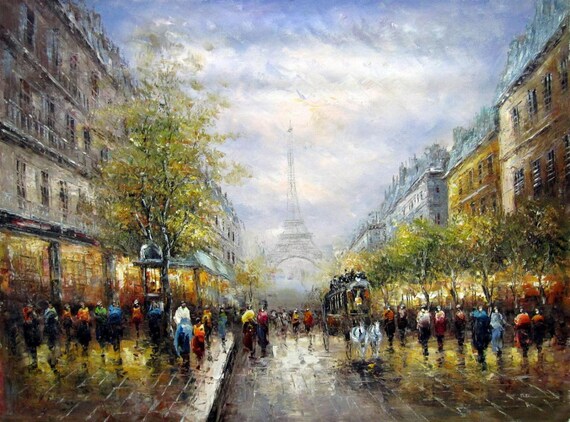 Eiffel Tower Painting Paris Street Scene Oil On Canvas Signed Etsy Eiffel Tower Painting Paris Street Scene Oil On Canvas Signed Etsy