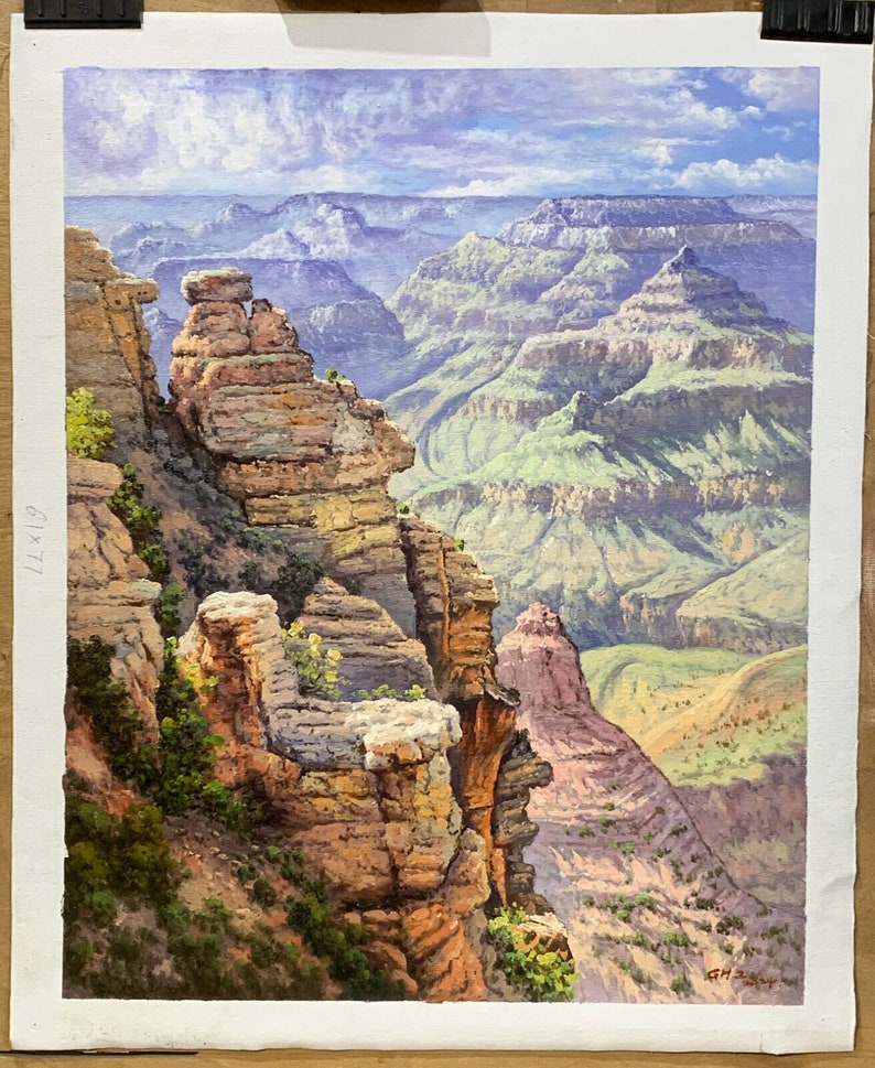 Beautiful view of Weathered Canyon Landscape Oil