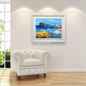 seascape oil painting on canvas the boat