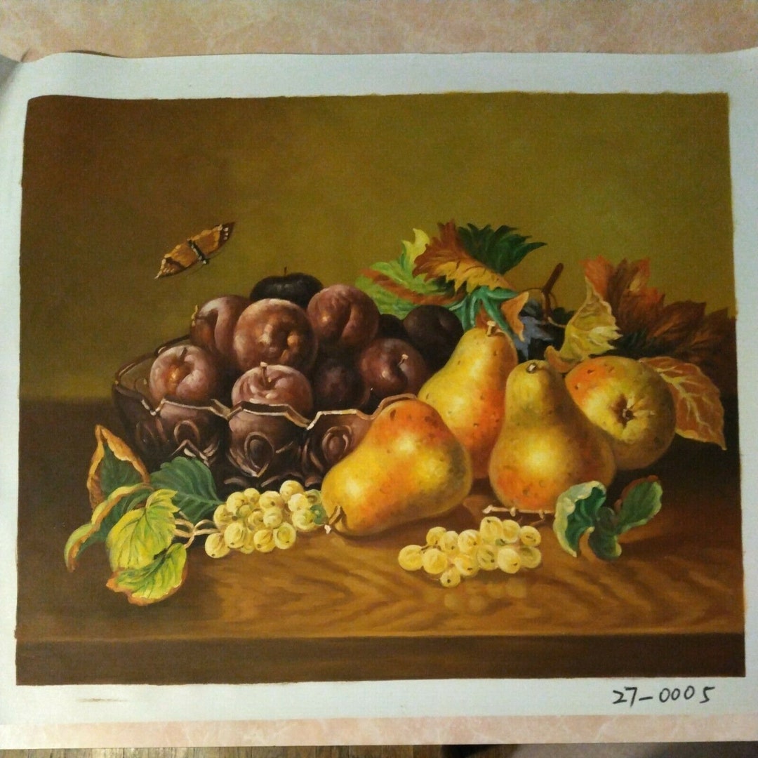 絵画　果物　静物画　油絵 本格油絵入門！みずみずしい果物の静物画♪/ビギナーアート