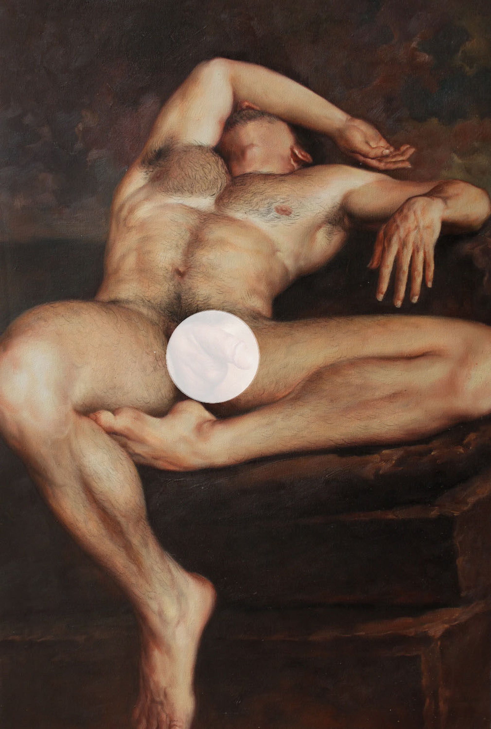 Male nude print sut canvas 90x60cm/nude male print on Oton image 0.