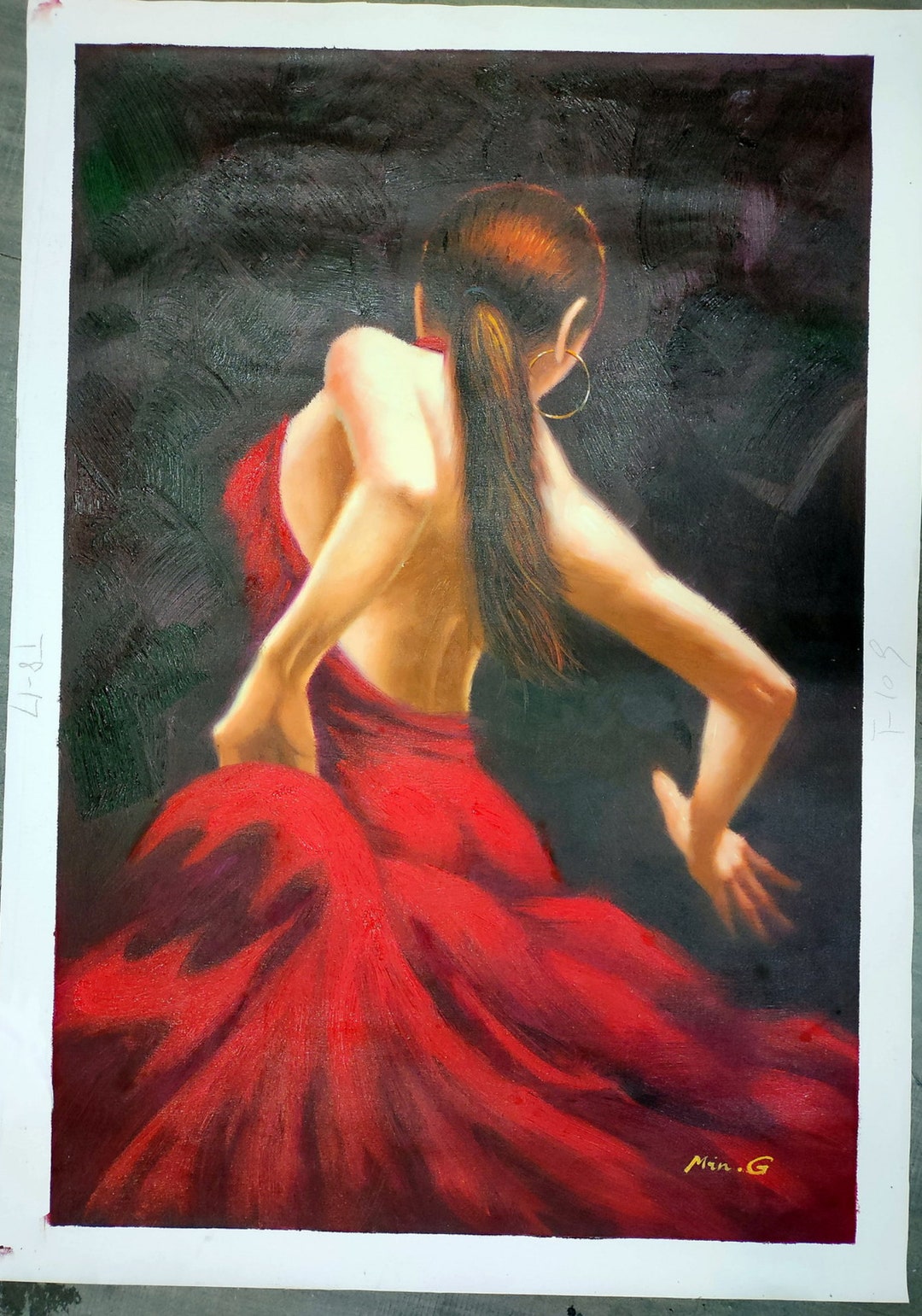 Flamenco Dancer Painting Oil on Canvas Signed / Flamenco Etsy
