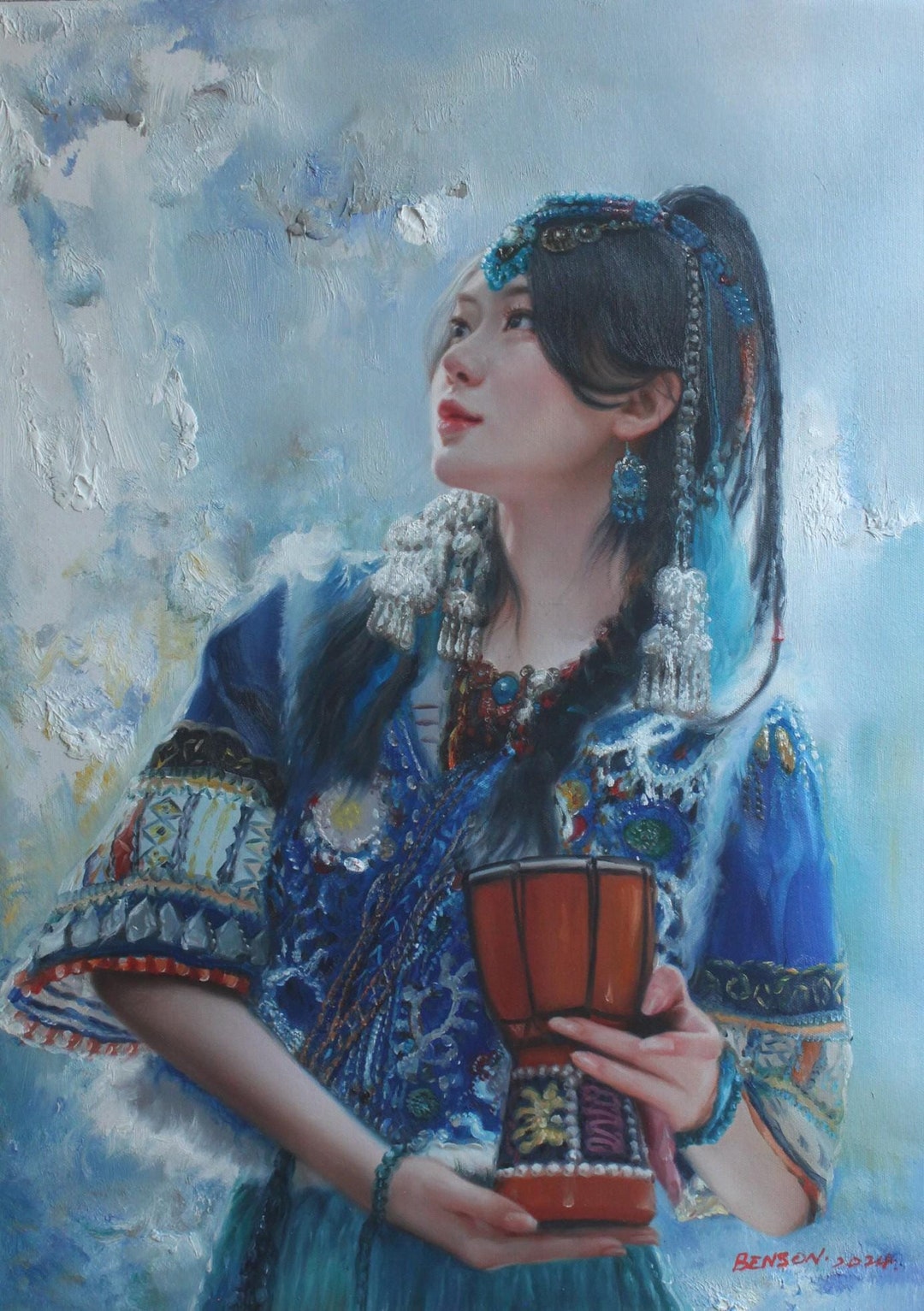 Art Portrait Asian Woman Painting Oil on Canvas Original - Etsy
