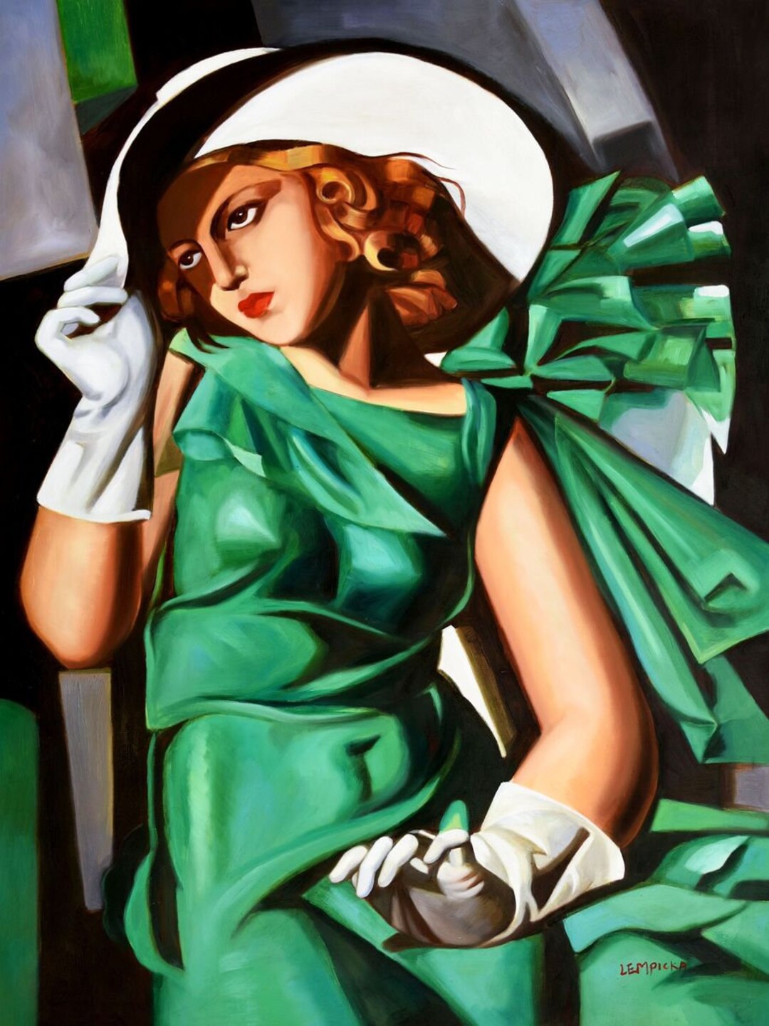 Portrait Art Deco Femme Avec Chapeau D'apres Lempicka - Etsy