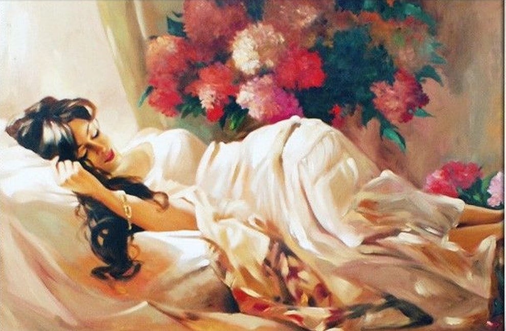 Portrait Sleeping Woman Painting Oil Painting on Canvas / Oil - Etsy Israel
