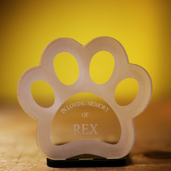 Personalised Engraved Tea Light Holder - Dog Paw - Pet Memorial Gift