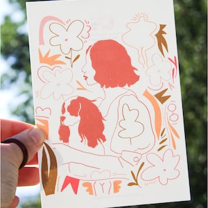 ilustracja kochająca psa, Cavalier King Charles Spaniel, Bella
