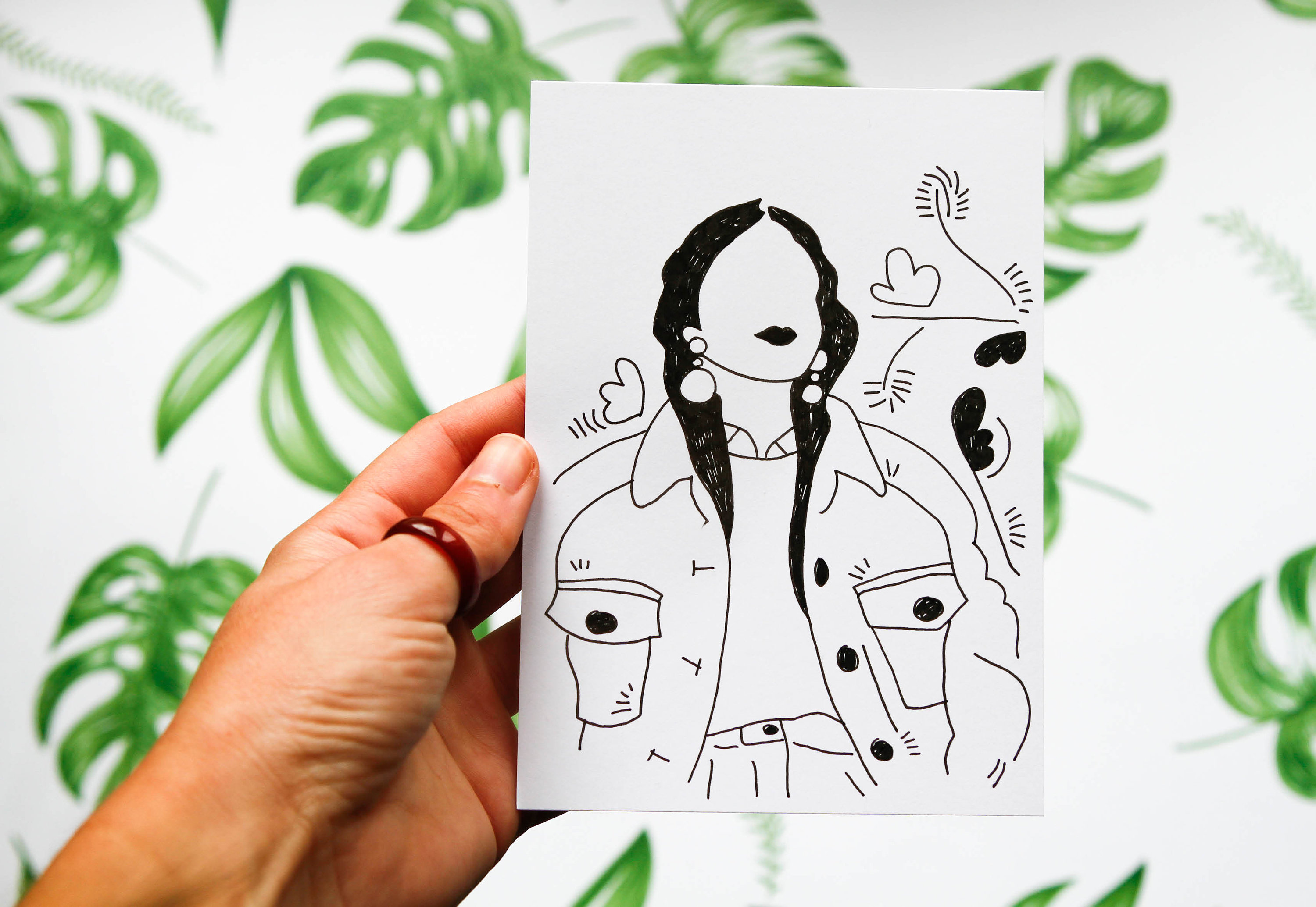 Nahima - Dessin Original, Portrait de Femme Encre Noire.