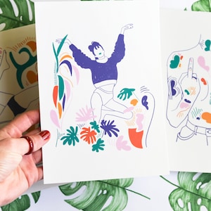 illustration de femme avec plante en culotte, cadeau fleuriste ou jardinier et tous les amoureux des fleurs - Mathilde