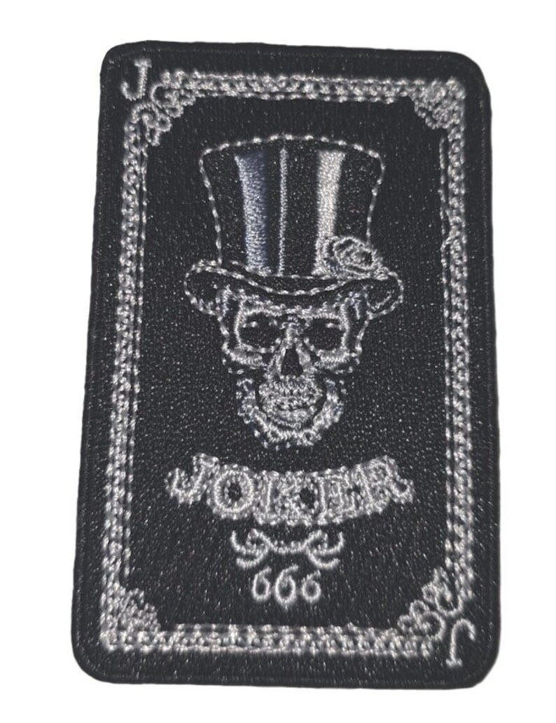 Joker Skull Playing Cards Embroidered Iron On Patch