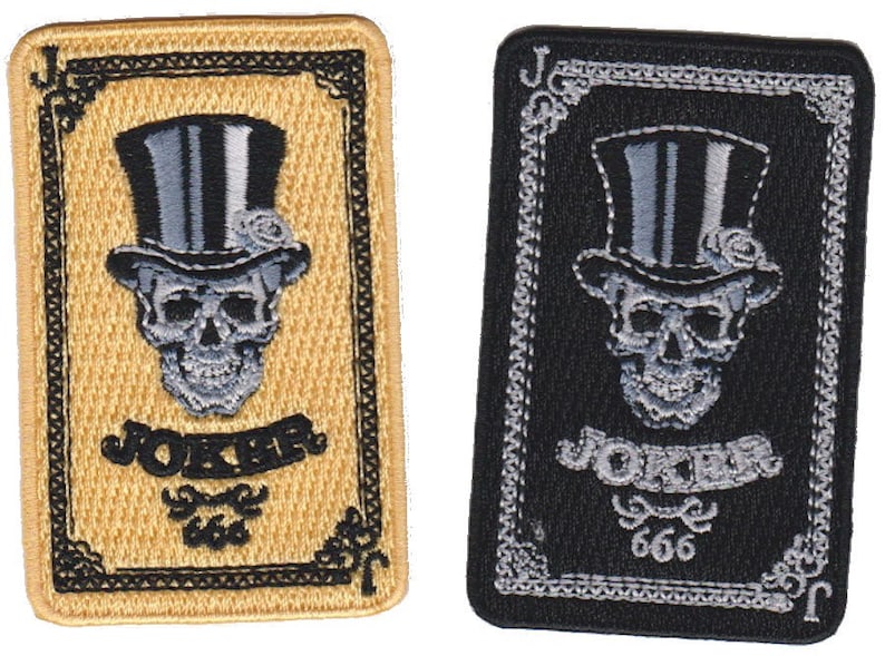 Joker Skull Playing Cards Embroidered Iron On Patch