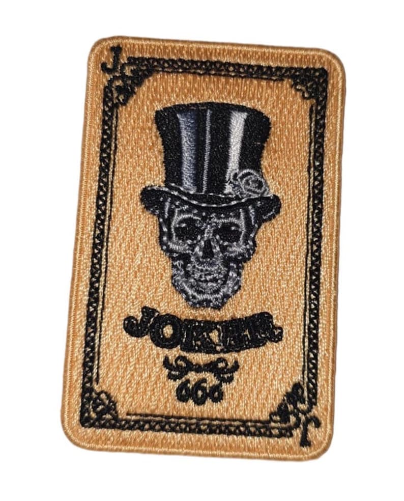 Joker Skull Playing Cards Embroidered Iron On Patch