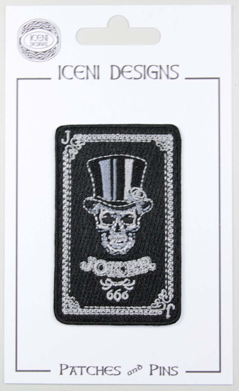 Joker Skull Playing Cards Embroidered Iron On Patch