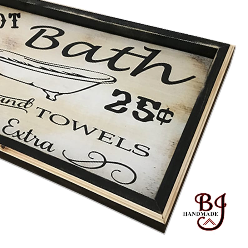 Handmade Rustic bathroom decor bathroom wall art Hot Bath Etsy