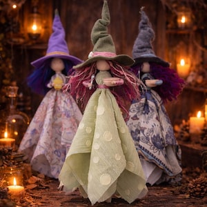 Kitchen Witch Fabric Doll: Floating Witch Decor