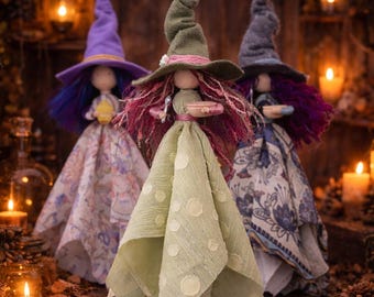 Kitchen Witch Fabric Doll: Floating Witch Decor