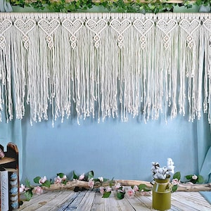 Macrame Wedding Backdrop Arbor / Arch, Handmade Macrame Heart Headboard for Boho Bedroom Decor, Macrame Curtain for Ceremony, Farmhouse