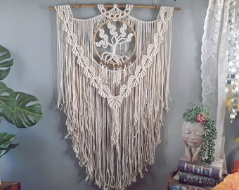 Macrame Tree Of Life Wall Hanging for Wall Decor, Bohemian Bedroom Decoration, Large Tapestry for Living Room, Farmhouse Decor