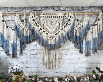 Large Macrame Wall Hanging Headboard for Over Bed Wall Decor, Macrame Ceremony or Wedding Backdrop, Modern Farmhouse Wall Decor