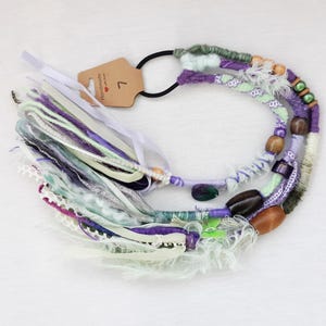 Purple Mint Fairy Hair Wrap: Festival Dreadlock Pony Tail Extension