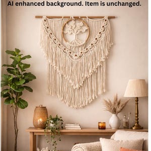 Tree of Life Macrame Wall Hanging for Home Decor, Nature Lovers Fiber Art