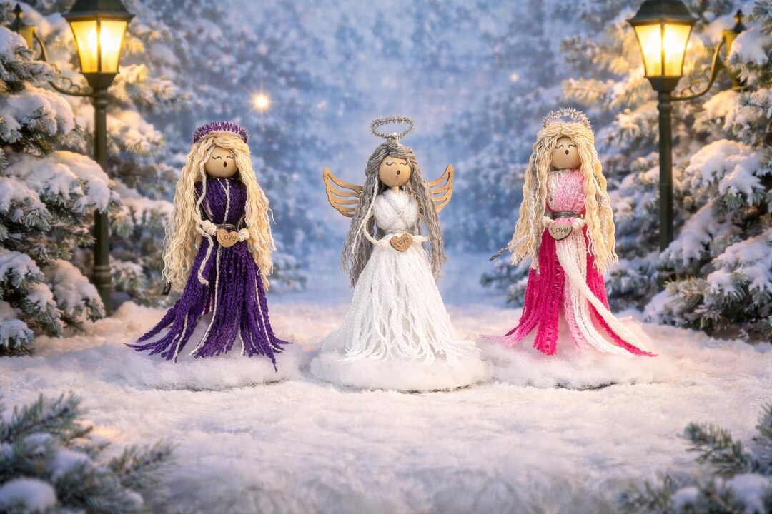 Angel Ornament Keepsake Figurine: Handmade Christmas Art Doll Decor - Etsy