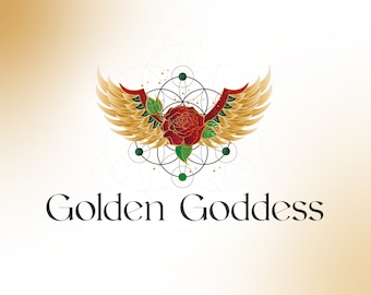 Mystical Sacred Geometry Goddess Logo Design, Feminine Holistic Logo, Wellness Logo