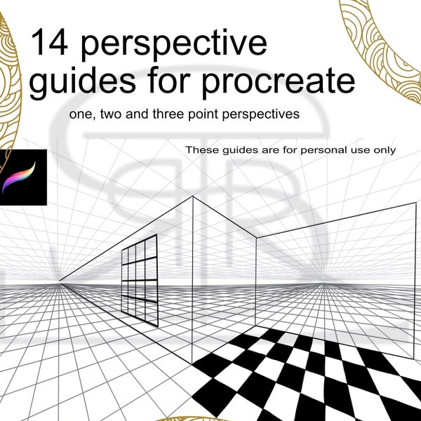 Perspective drawing grids, perspective drawing guide  lines, drawing guidelines, guidelines, procreate guidelines, procreate perspective