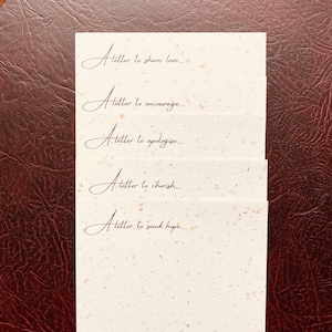 Uma carta para encorajar, valorizar, compartilhar, amar, enviar esperança, pedir desculpas, conjunto de escrita de cartas, lindo presente, extrato de café, papel de inclusão 100% reciclado