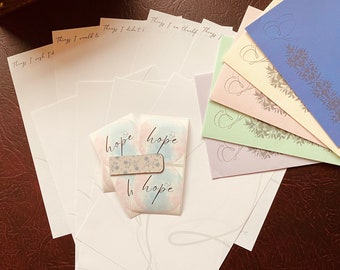 Grief writing set, A5 Shiro Tree Free paper with envelopes and labels, letter writing paper, stationery set