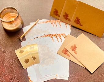 Lovely Autumn gift letter writing set perfect gift envelopes labels Christian letter writing paper stationery set