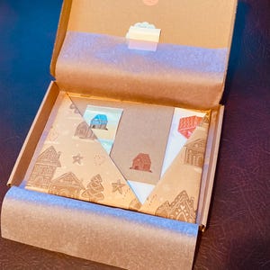 Christmas Gingerbread House gift letter writing set perfect gift envelopes labels letter writing paper stationery set