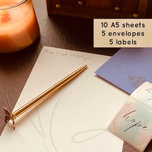 Juego de escritura de duelo, regalo de luto sincero, papel A5 con sobres y etiquetas, juego de papelería de papel para escribir cartas