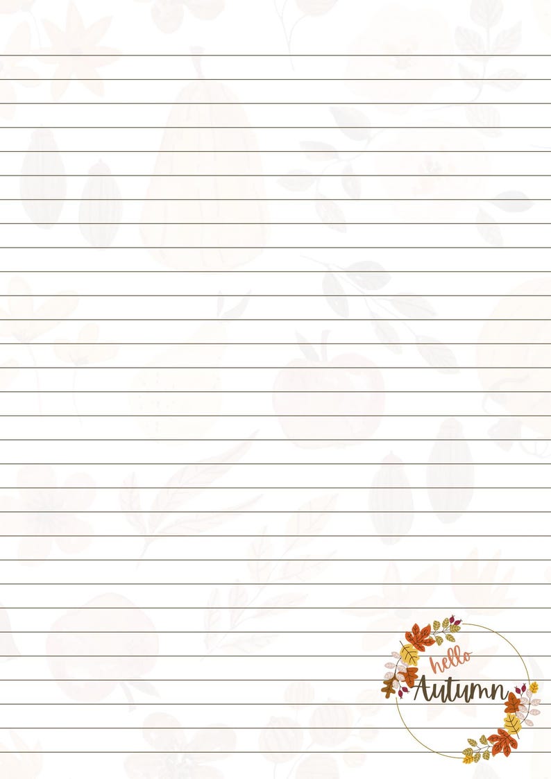Autumn Stationery Set | Printable Fall Writing Paper (PDF & JPEG) - Etsy