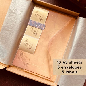 Juego de cartas vintage retro de Cassette, regalo perfecto, papel A5 vintage, sobres a juego, etiquetas, papel para escribir cartas, papelería