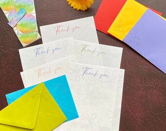 Kit d'écriture de remerciement, papier Shiro Tree A5 gratuit avec enveloppes et étiquettes, papier à lettres, kit de papeterie