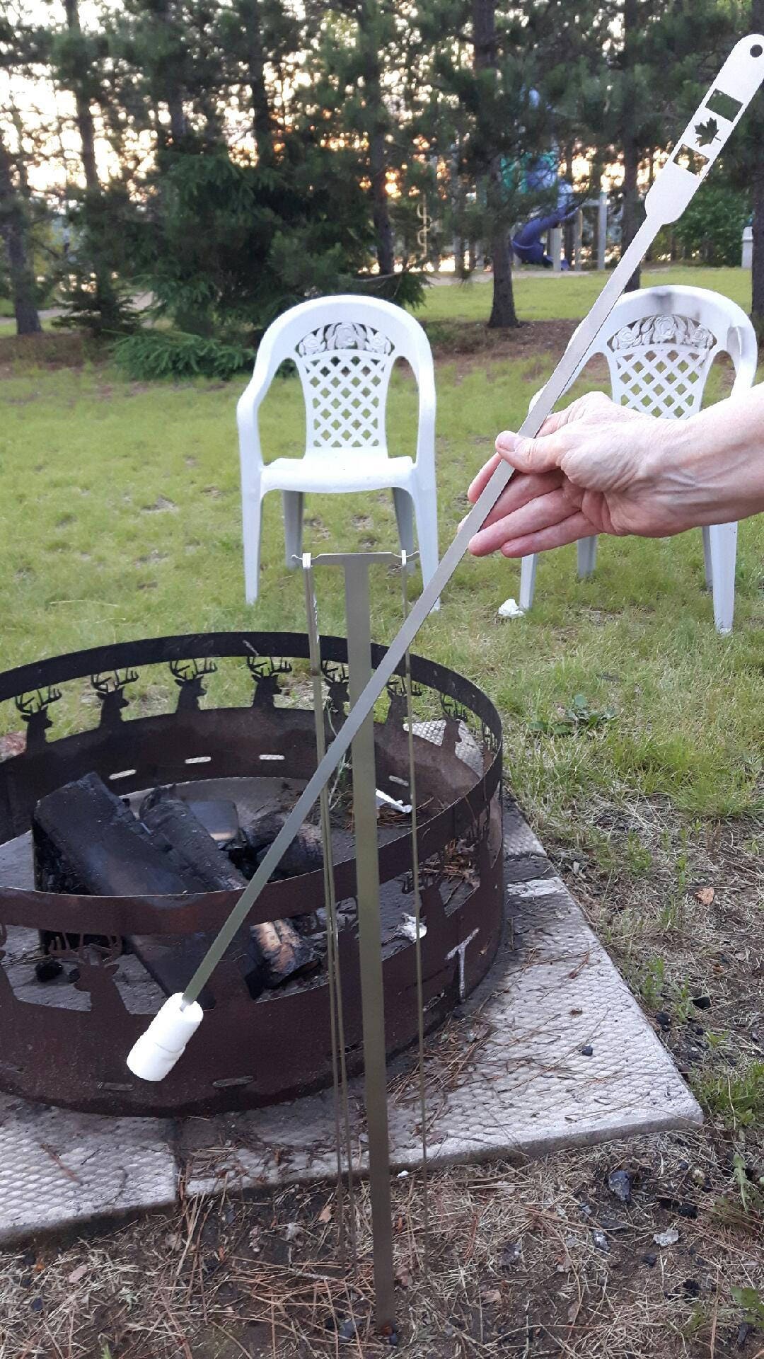 Campfire Roasting Stick Set Etsy Canada