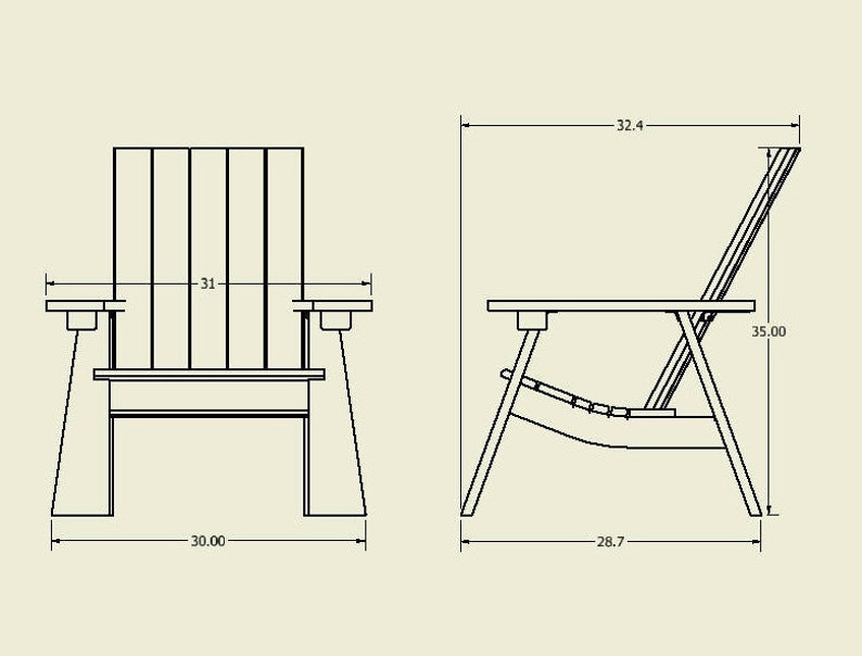 Modern Muskoka / Adirondack Chair Solid Colour Etsy