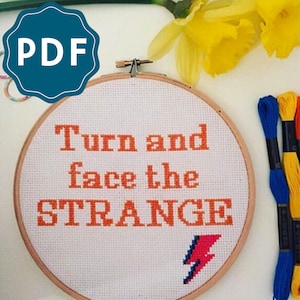 CROSS STITCH PDF David Bowie 'Turn and Face the Strange' Downloadable Pattern and Instructions image 1