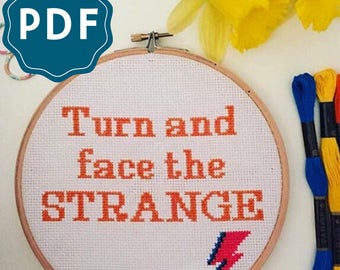 CROSS STITCH PDF | David Bowie 'Turn and Face the Strange' Downloadable Pattern and Instructions