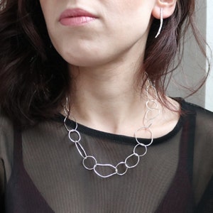 Recycelte Sterling Silber Pendant Halskette | Kettenkette Moderne Pendant | Handgemachte Silberpendant | Made in UK
