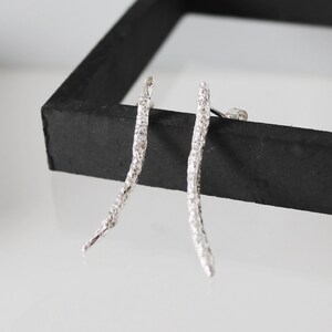 Recycled Sterling Silver Earrings | Sterling Silver Earrings | Handmade Earrings | Textured Minimalist Earrings | Made in UK | Gifts for her