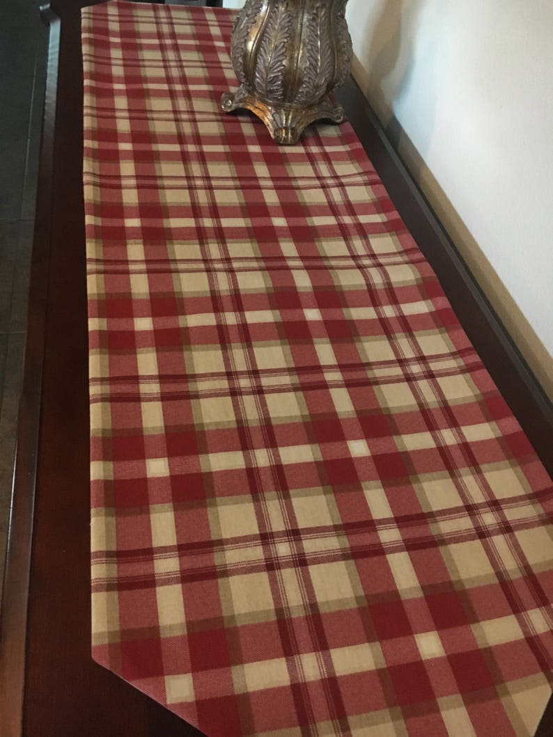 Plaid Red Table Runner Summer Image 0